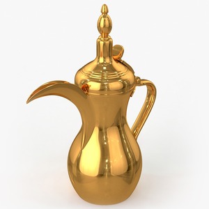 หม้อกาแฟอาหรับโลหะพร้อมฝาประดับตกแต่งแบบดั้งเดิม ดาลลาห์ - Product Image 1