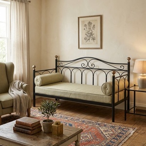 Traditional Cast Wrought Iron <b>2</b>-<b>Seater</b> Sofa <b>Set</b> Durable Outdoor Furniture Waterproof <b>Garden</b> Couch - Product Image 3