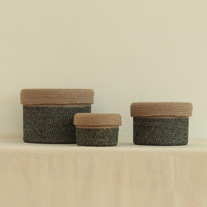 Natural Grass Braided Basket <b>Storage</b> <b>Containers</b> Handmade Design Mini Braided Seagrass Basket <b>Containers</b> Boho <b>Storage</b> OEM ODM - Product Image 5