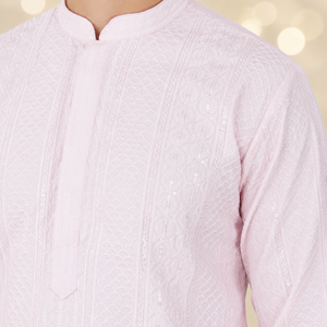 Designer Rayon <b>Kurta</b> Pajama Set|for <b>Men</b> Full Sleeve Sequined Embroidered Traditional Ethnic Groom Wear Regular Fit Festival Wear - Product Image 3