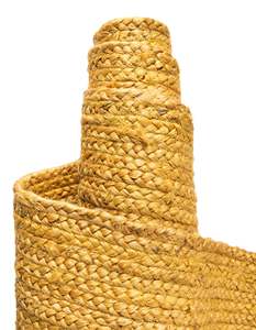 Rustic Yellow Jute Runner <b>Rug</b> Handmade Natural Fiber Carpet <b>Boho</b> Farmhouse Hallway Floor Mat - Product Image 4