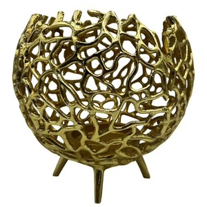 Support décoratif pour bougie, design creux en métal doré, diamètre 8 cm, résistant à la chaleur, décoration pour la maison - Product Image 6