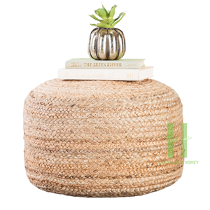 Vintage <b>Storage</b> Stool Rattan <b>Storage</b> Ottoman with White <b>Cushion</b> Handmade and OEM Design in Vietnam Manufacturer - Product Image 6