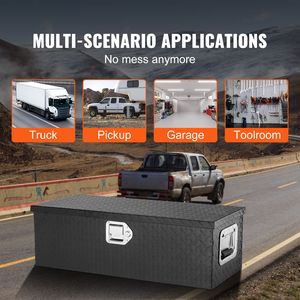 "Sturdy Steel & PC Diamond Plate Tool Box with Side Handle Lock & Key Heavy Duty Truck Bed <b>Chest</b> <b>Storage</b>" - Product Image 2