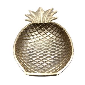 Plat à ananas décoratif en aluminium brut placage de laiton plats de service en métal pour la décoration de fêtes - Product Image 1