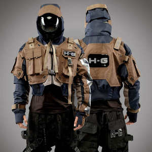 Men's Tactical Techwear <b>Jacket</b> Streetwear Cyberpunk Waterproof Multi-Pocket Hooded Cargo Windbreaker Utility Functional Coat - Product Image 1