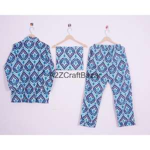 Conjunto de Pijama de Algodón 100% para Mujer, Ideal para Fiestas, Cuello en V, Manga Larga, Estampado Floral, Ropa de Dormir Cómoda para Toda Temporada - Product Image 4