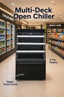 Réfrigérateur commercial semi-haut à refroidissement par air, vitrine réfrigérée de haute qualité avec 6 étagères