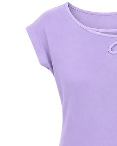 Camiseta de Cuello Redondo con Estampado de Flores de Lavanda para Mujer, Personalizada por el Fabricante, Blusa Informal de Manga Corta para Verano, Suave, Transpirable, para Uso Diario - Product Image 4