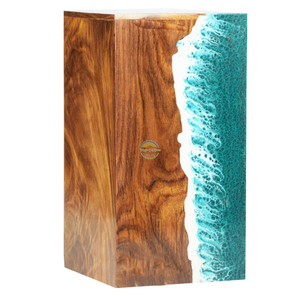 Wholesale Artistic Ocean Wave Resin & Natural Wood Cremation Urn Handcrafted Memorial Urn for Human Ashes by AYAANS - Product Image 6