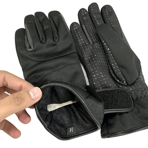 Personalized PU Leather Riding <b>Gloves</b> Custom Logo Full Finger OEM Bulk AntiSlip Windproof Black Equestrian Sports <b>Gloves</b> <b>For</b> Men - Product Image 3