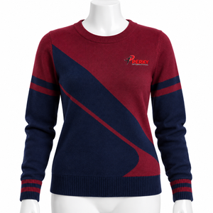 Pulls pour femmes conçus avec un tissu en mélange de laine de qualité supérieure, coupe régulière confortable, manches longues, col et poignets côtelés, structure chaude. - Product Image 1