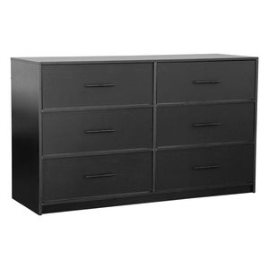 Black <b>6</b>-<b>Drawer</b> Dresser with Large Fabric <b>Drawers</b> - Product Image 2