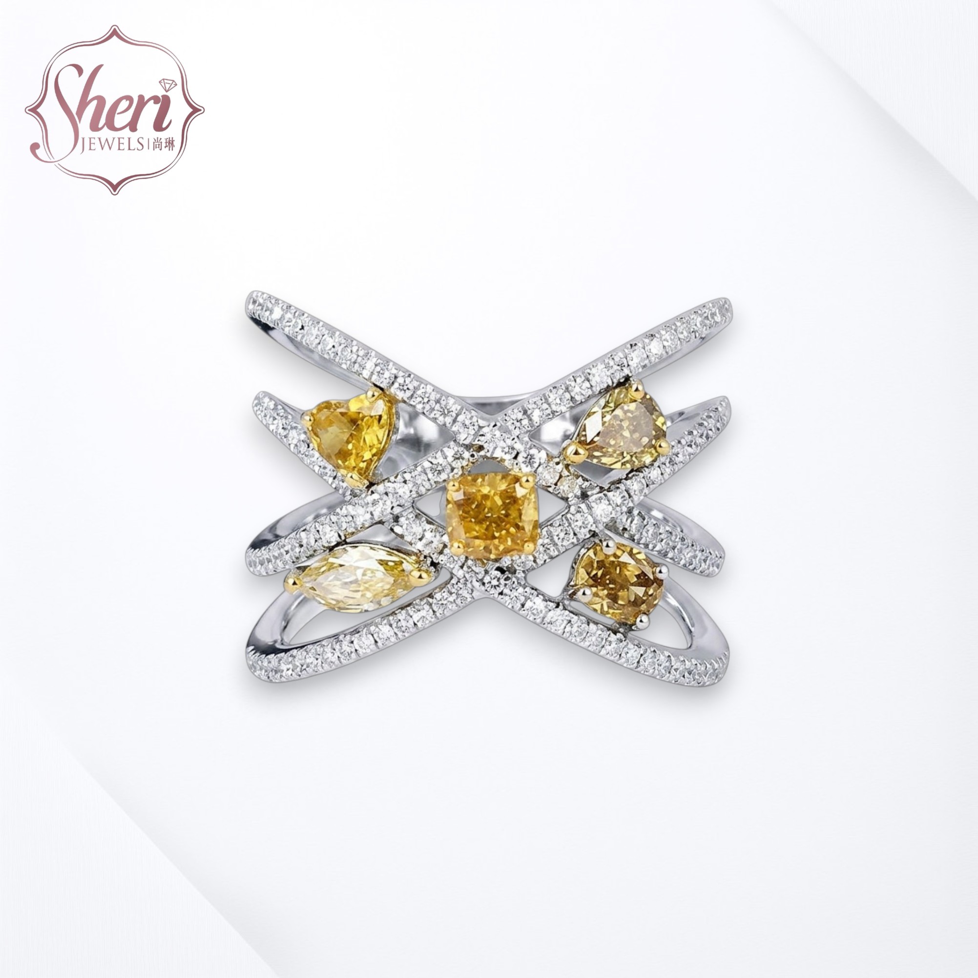 18K Solid White & Yellow Gold