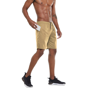 Shorts Bermuda kaki pour homme à séchage rapide avec cordon de serrage à la taille et poches, vêtements de sport décontractés - Product Image 1