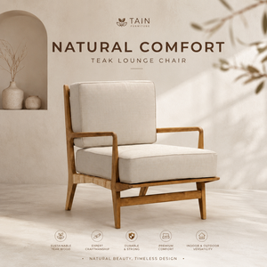 Fauteuil de salon scandinave en bois rembourré en tissu crème pour hall d'accueil – Vente en gros directe usine pour importateurs - Product Image 1