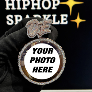 Pendentif Lettre Géométrique Hiphop Scintillant Plaqué Or Rose Moissanite Taille Brillant en Argent 925, Breloque Thème Unisexe pour Usage Quotidien - Product Image 1