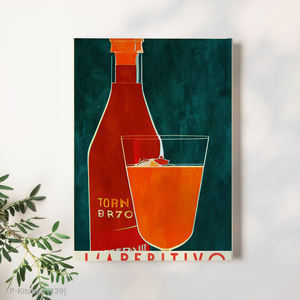 Kitchen Canvas <b>Print</b>, Vintage Aperitivo Spritz & <b>Cocktail</b> Poster Bar, Modern Kitchen Wall Decor - Product Image 2
