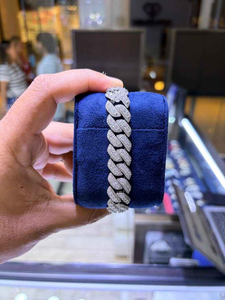 Moissanite Silver Cuban Link Bracelet Hip Hop Iced Out Statement Wrist Bracelet Luxury Bling Jewelry Gift For <b>Men</b> - Product Image 6