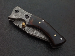 Couteau pliant LEGACY BLADES OEM en acier Damas, manche en bois de noyer, couteau tactique EDC pour le camping, la chasse, couteau de poche, fabrication en usine - Product Image 6