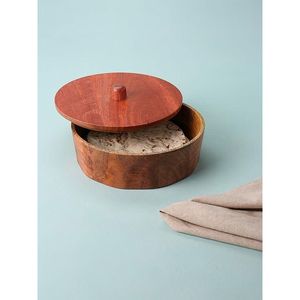 Handcrafted Wooden Roti Box with Spice Organizer <b>Kitchen</b> Utility for Home Decor Food <b>Storage</b> & <b>Container</b> - Product Image 1