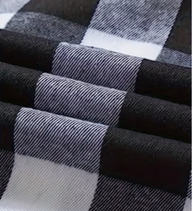 Chemise en flanelle à carreaux noirs et blancs à manches longues en coton, vêtement décontracté, taille adulte, Hardihood International - Product Image 3