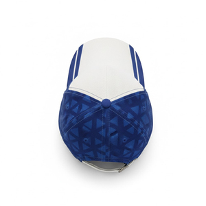 Gorra de Béisbol Personalizada Blanca y Azul, Tela Personalizada, Transpirable y Cómoda, Gorra de Béisbol de 6 Paneles, Diseño Triangular Moderno, Deportiva, Unisex - Product Image 5
