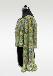 Women's Bohemian Crocheted <b>Lace</b> <b>Off</b> <b>The</b> <b>Shoulder</b> Crop <b>Top</b> Geometric Pattern Sheer Layer Loose Fit Spring Summer - Product Image 3