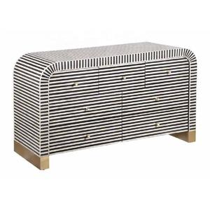 Cajón con Incrustaciones de Hueso de ILAHI, Diseño Moderno con Detalles de Ágata, Mueble Portátil para el Hogar - Product Image 2