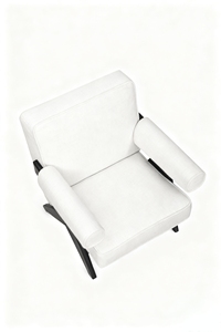 Sillón de Cuero Moderno y Elegante con Estructura de Madera Tejida a Mano |   Diseño que Ahorra Espacio para Sala de Estar, Uso en Exteriores y Hoteles - Product Image 4