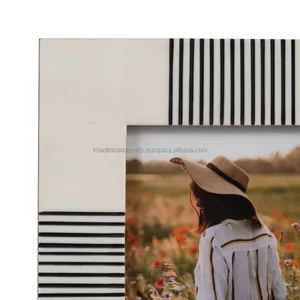 Marco DE FOTOS rectangular retro moderno de alta calidad, MDF, resina, madera maciza, diseño de hierro con tamaño y acabado personalizables - Product Image 2