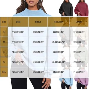 Custom Women Winter 100% Cotton <b>Mock</b> <b>Neck</b> Sweatshirt Pullover Custom Logo Wholesale OEM Casual <b>Top</b> Private Label Bulk Order - Product Image 6