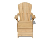 Fauteuil Adirondack moderne en teck INDOTEAK avec repose-pieds, empilable, imperméable, confortable, durable, pour extérieur, hôtel, appartement, cuisine, patio