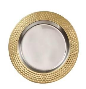 Round Gold Metal Charger Plate with Beaded Design Glam Table Setting Party Dishes metal charger plate - Product Image 3