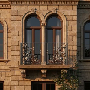 Rampe de balcon en fer forgé de style victorien KHP KHP-BRO-02, murale, résistante à la rouille, facile à assembler, avec motifs complexes - Product Image 6