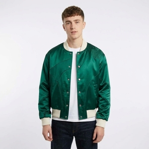 Blousons Bomber en Satin de Soie Imprimé Effet Rouille pour Hommes, Design Graphique Artistique sur le Devant, Fermeture Éclair Intégrale, Bordures Côtelées, Vestes Tendance Streetwear - Product Image 5