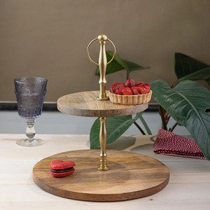 Modern Wooden Dessert <b>Stand</b> Sleek Design With Stable Base Ideal For Contemporary Table Styling And Stylish Dessert Serving - Product Image 3