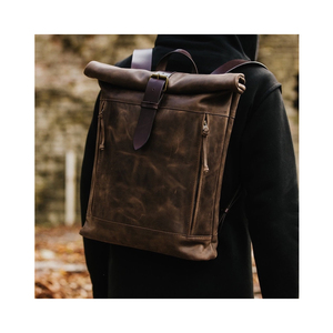 Mochila de cuero genuino, bolso de viaje diario, mochila de cuero informal, mochila de cuero para oficina, mochila de cuero - Product Image 5