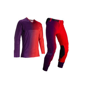 Men's Black <b>Red</b> Motorcycle Racing <b>Suit</b> Full Sleeve Polyester Color Blocked Sublimation Printed Quick Dry Breathable Wear - Product Image 2
