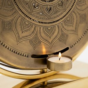 Handmade 26 cm Deep <b>Brass</b> Candle <b>Lantern</b> Tall Antique <b>Brass</b> Projects for Home Decor Wedding-Rangoli Mandala Rangoli Projector - Product Image 4