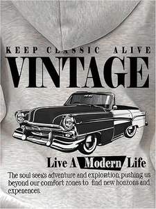 Sweat-shirt court à capuche oversize pour femme, hiver, avec motif graphique frontal, manches longues et cordon de serrage, ODM - Product Image 3