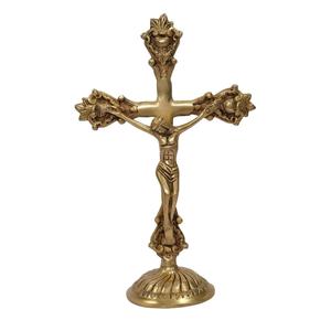 Support de lampe à huile Diya traditionnel en laiton en forme de croix du Kerala pour la décoration intérieure et les cadeaux d'église - Product Image 5