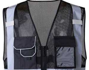 Fabricant de gilets de sécurité OEM, fournisseur en gros personnalisé, production en vrac sous marque privée, tissu en maille réfléchissante tricotée chaîne 130 GSM - Product Image 5