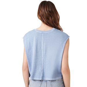 New Design Front Chest Pocket Women <b>Sleeveless</b> Formal Slim Fit Lightweight Summer Eco-Friendly Breathable Crop <b>Tops</b> - Product Image 3