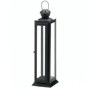 Lanterne à bougie en métal noir classique, décorative, à suspendre, en verre, pour les centres de table de mariage, la décoration de la maison et du jardin - Product Image 2
