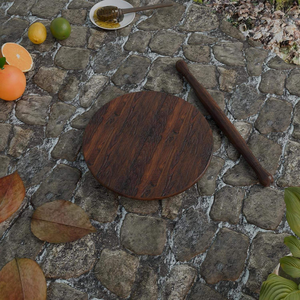 Wooden Chakla Belan Set | Eco-Friendly Floral Pattern <b>Chapati</b> Roti <b>Maker</b> for Home Kitchen | - Product Image 1