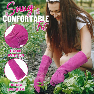 Reinforced Palm Cow Split Leather <b>Long</b> Welding Working <b>Gloves</b> - Product Image 4