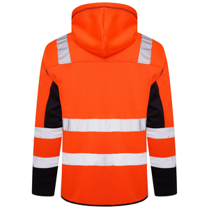 High Visibility Reflective Safety Hoodie ANSI Class 1 <b>Hi</b> <b>Vis</b> Work Jacket <b>Fleece</b> Safety Hoodies Reflective Stripes LED Flash - Product Image 5