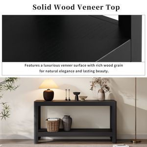 Mirod Elegante Tavolo Console Minimalista Moderno Stile Fattoria con Impiallacciatura in Legno Premium e Angoli Arrotondati - Product Image 2