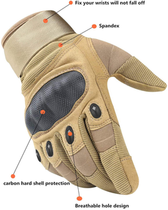 Guantes tácticos de goma dura para exteriores, guantes tácticos de dedo completo con pantalla táctil para ciclismo, motocicleta, caza y tiro - Product Image 2